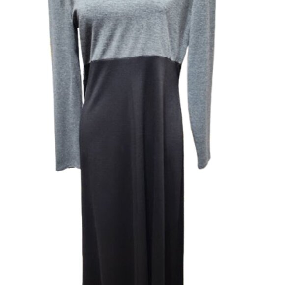 KC Spencer NY Black and Gray Long Sleeve Women's Dress Size 6 Shoulder Pads - Picture 6 of 8